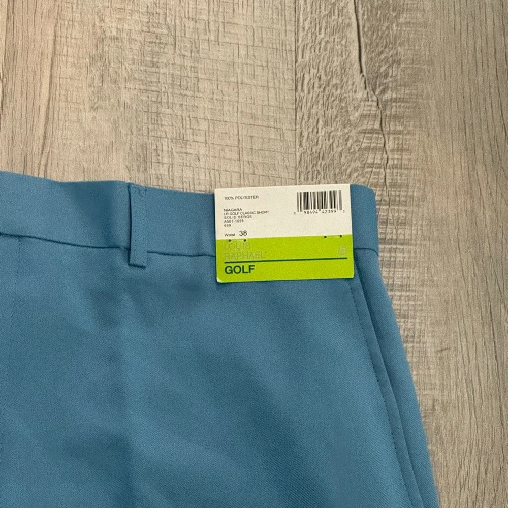 Louis Raphael Blue Flat Front Chino Shorts
